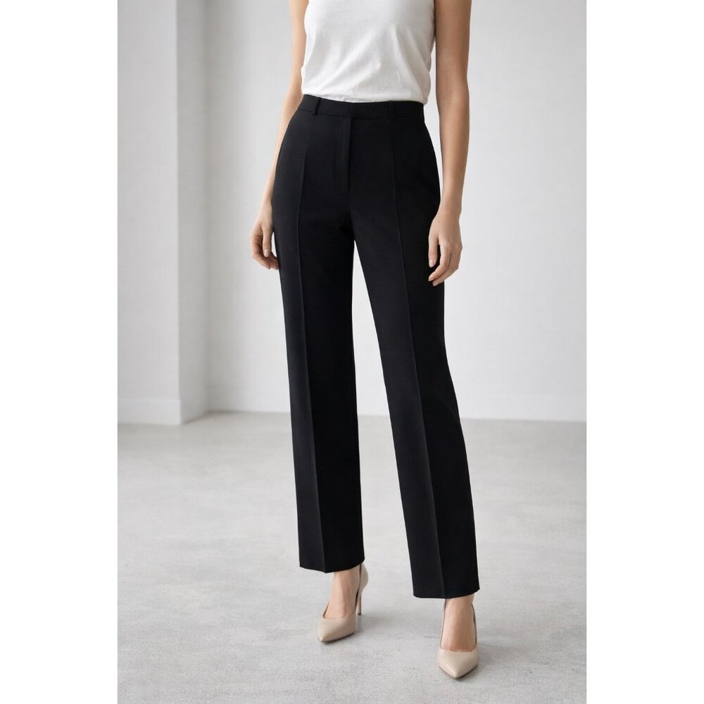 TIME Black Wool Blend Trousers Women XS Small Korean Minimalist Pants